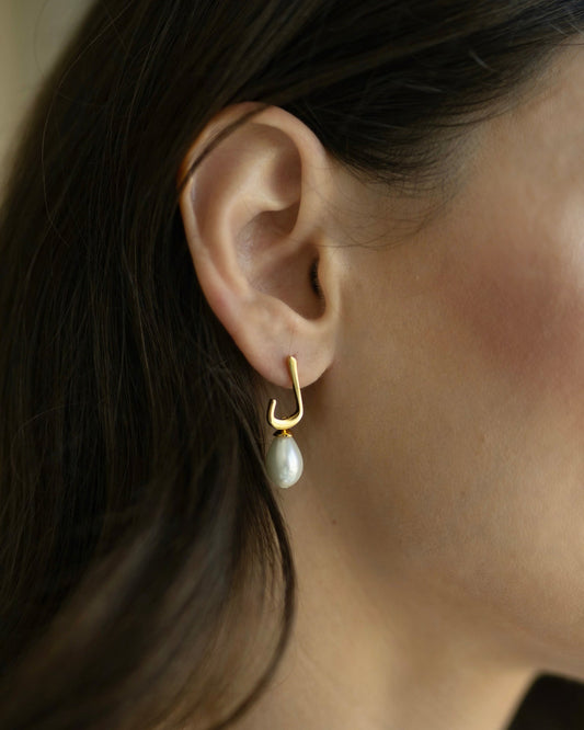 Calligraphed Letter Earrings ل