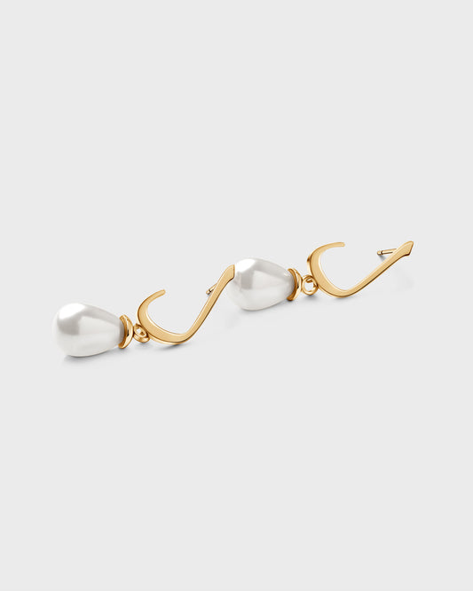 Calligraphed Initial Earrings ل