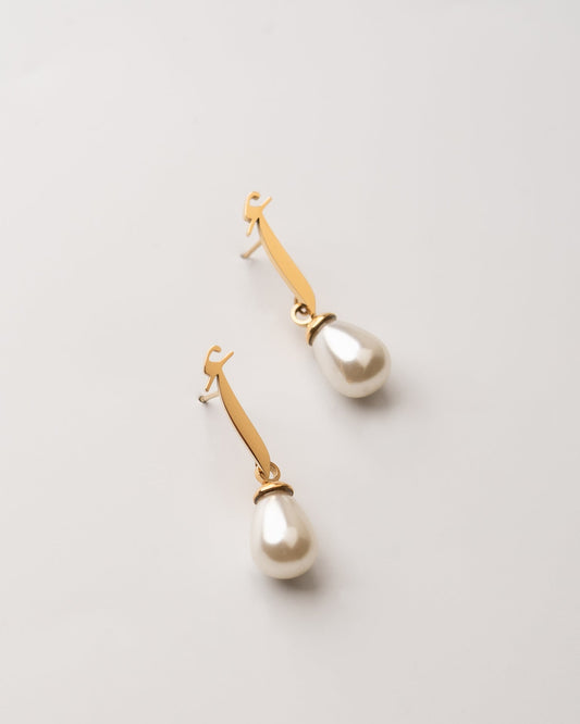 Calligraphed Letter Earrings أ