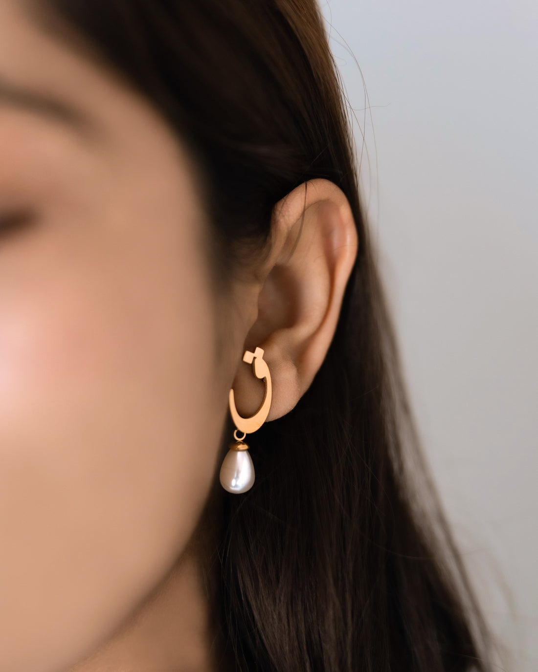 Calligraphed Initial Earrings ق