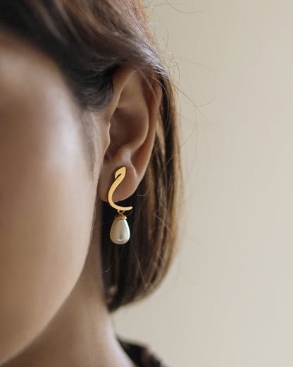 Calligraphed Letter Earrings ح