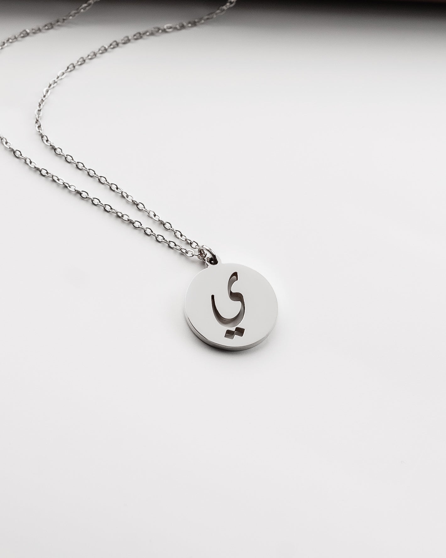 Initial Necklace (Silver) ي