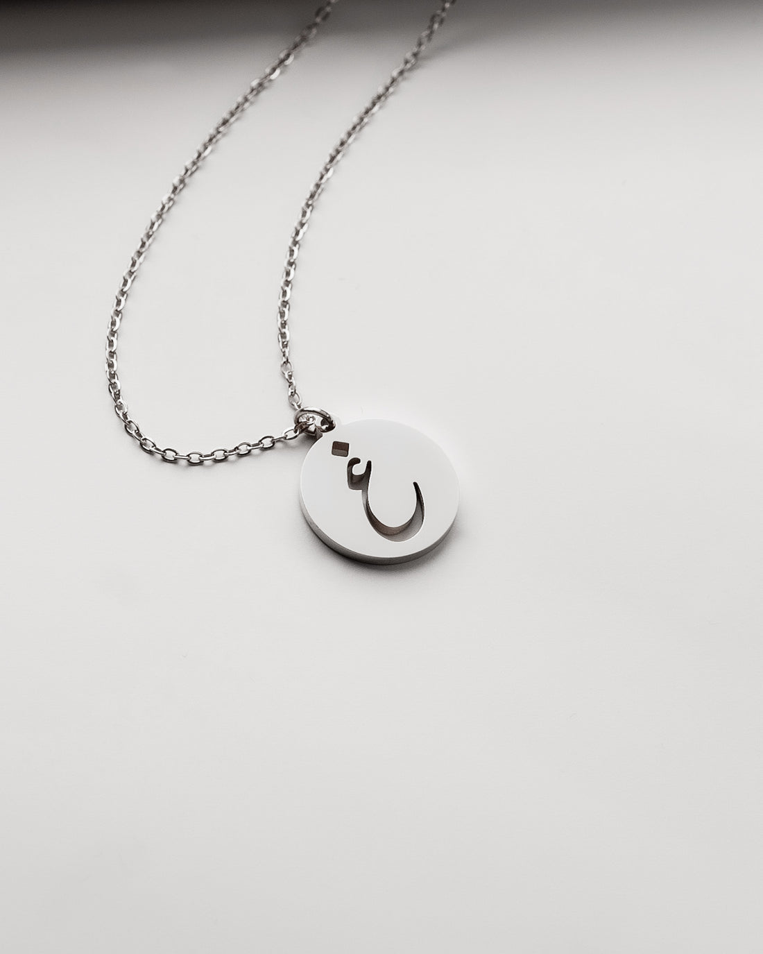 Initial Necklace (Silver) غ