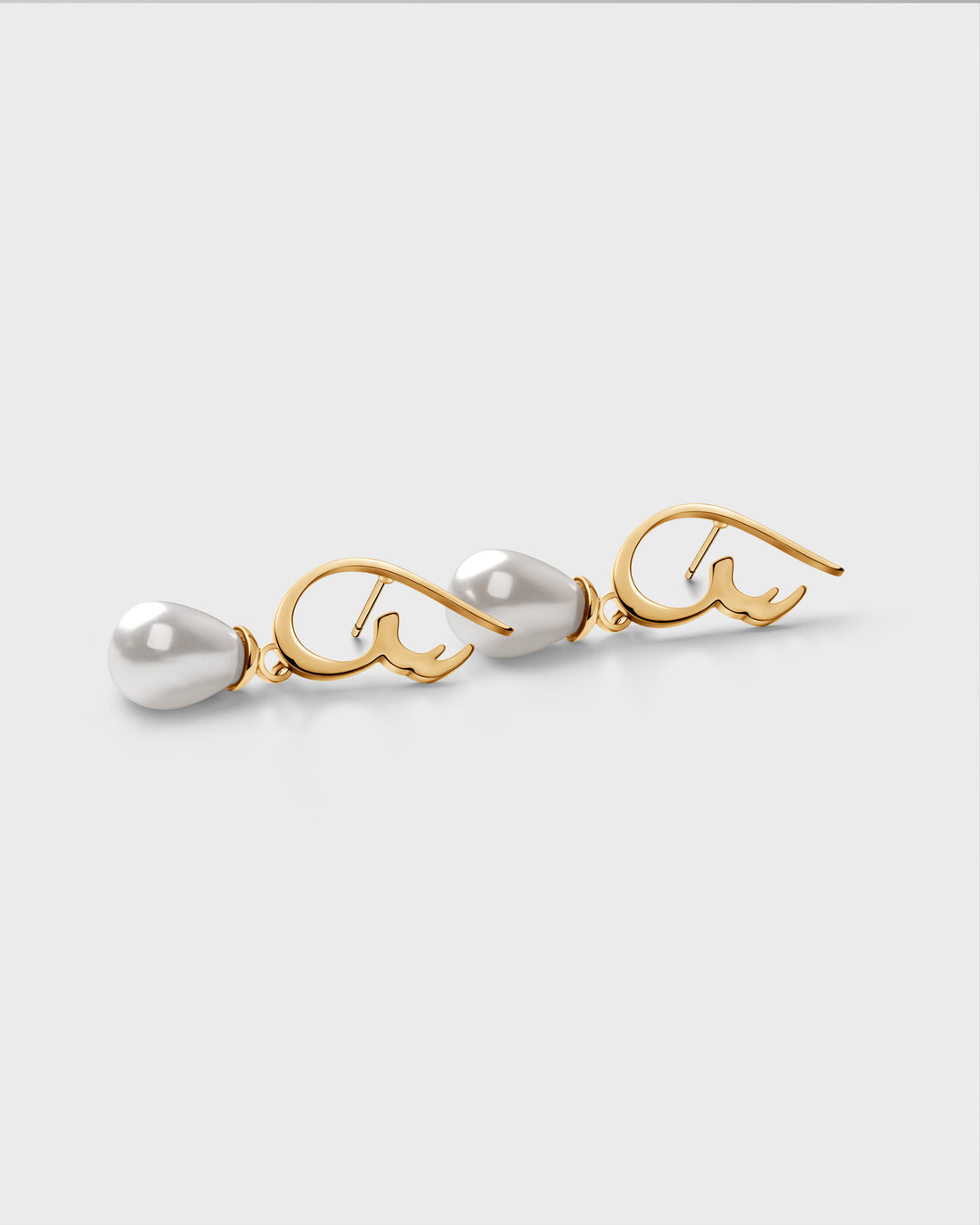 Calligraphed Initial Earrings س