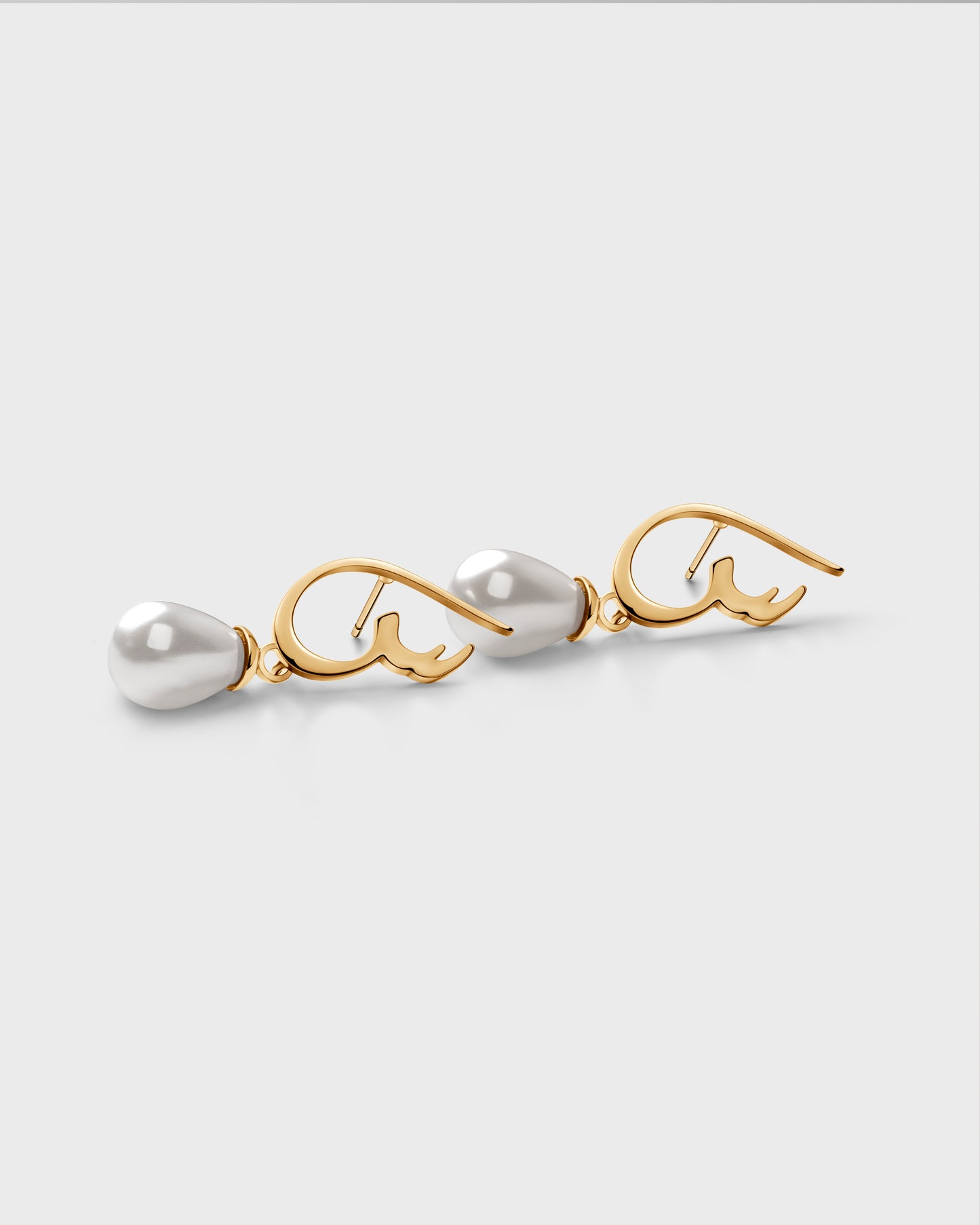 Calligraphed Initial Earrings س