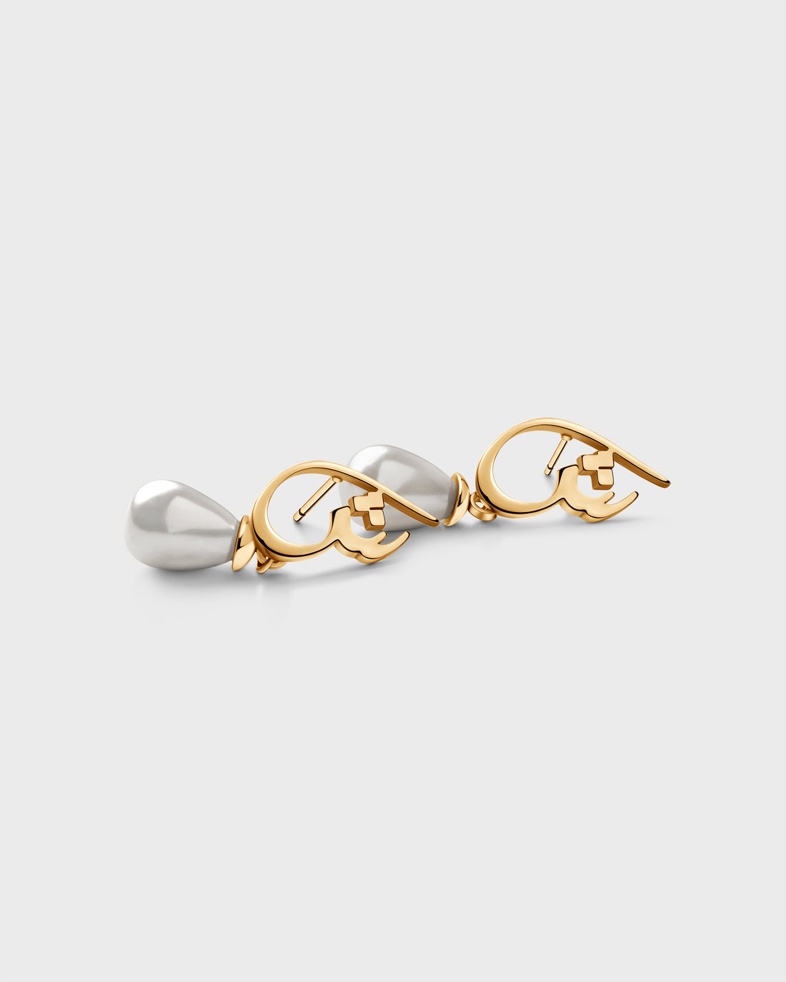 Calligraphed Initial Earrings ش