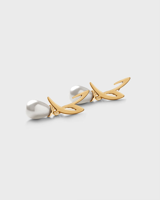 Calligraphed Initial Earrings ط