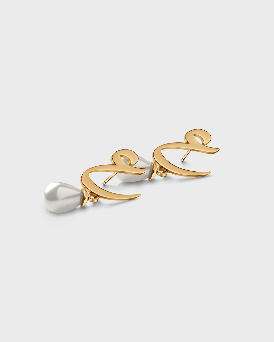 Calligraphed Initial Earrings ع