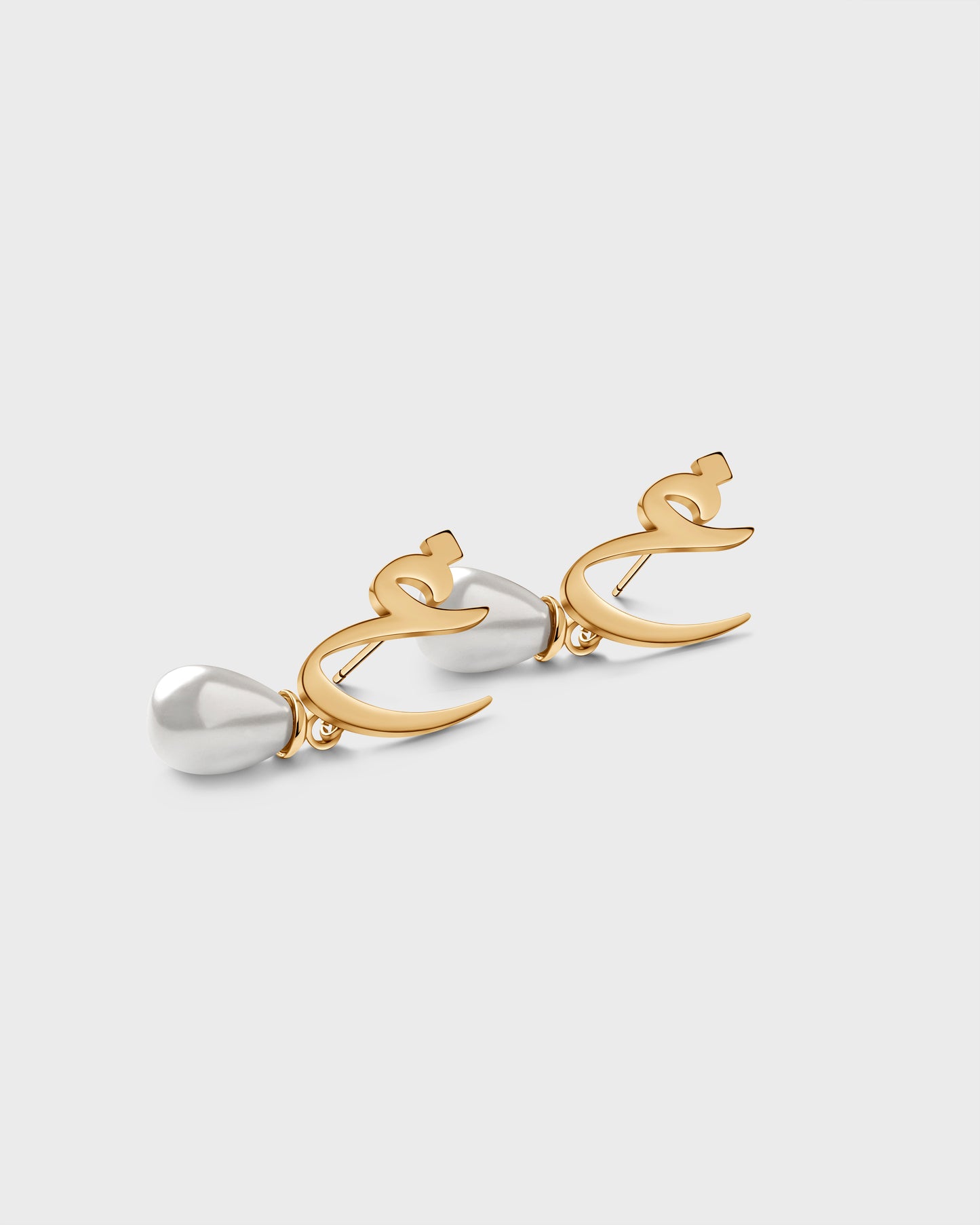Calligraphed Initial Earrings غ