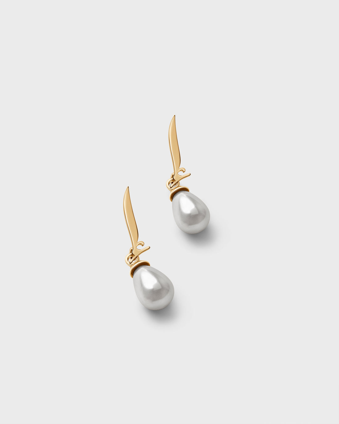 Calligraphed Initial Earrings إ