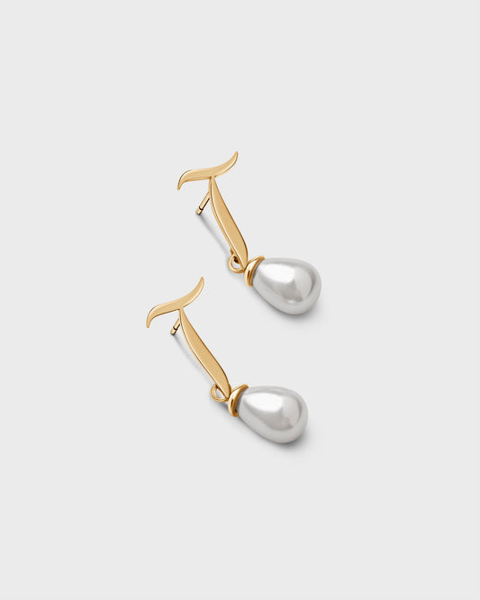 Calligraphed Initial Earrings آ