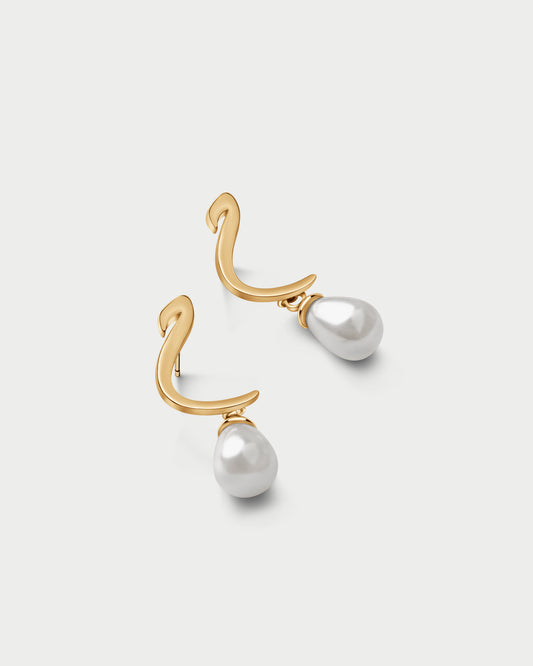 Calligraphed Initial Earrings ح