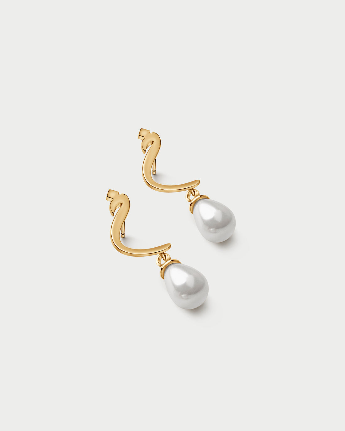 Calligraphed Initial Earrings خ