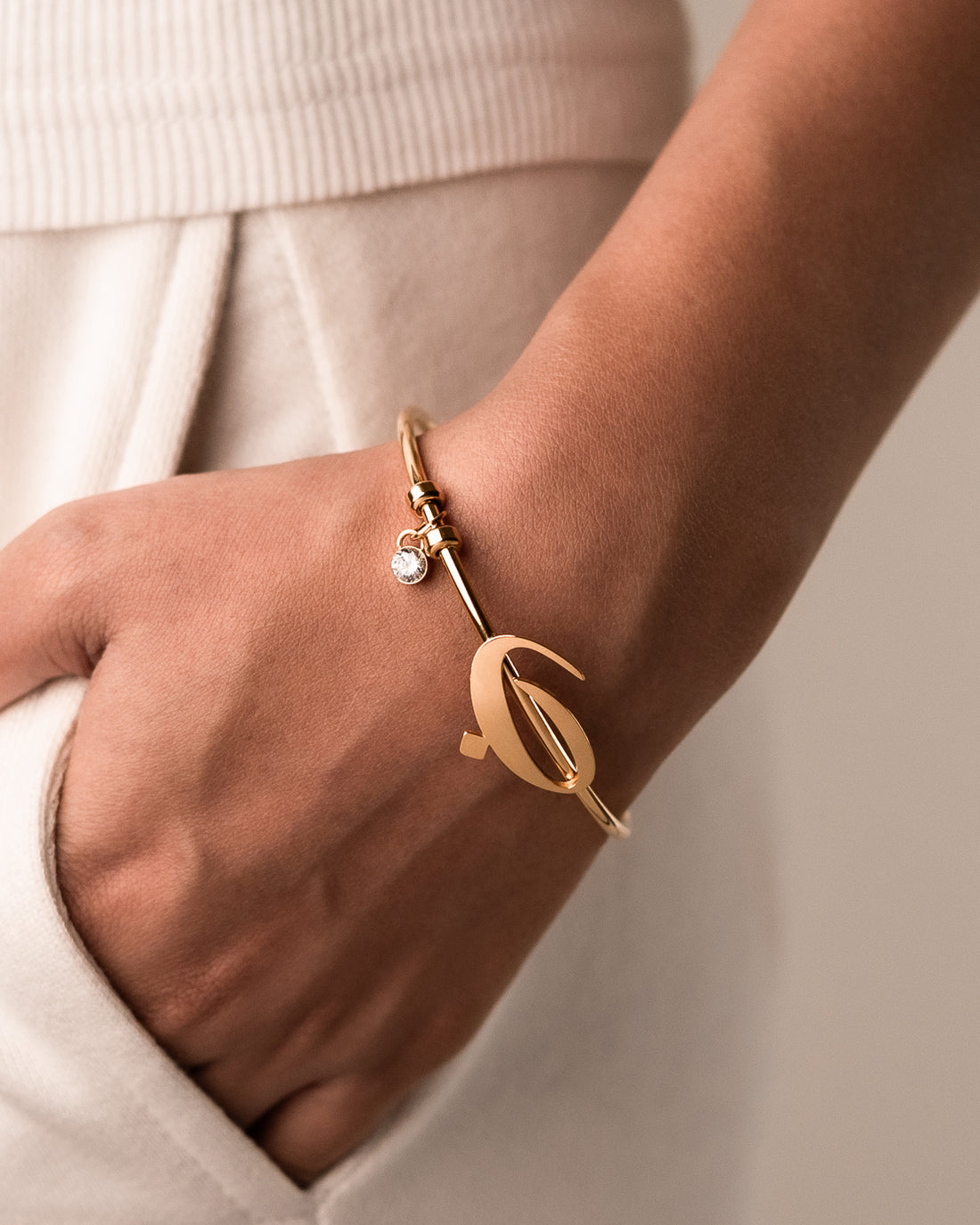 Calligraphed Initial Bracelet ب