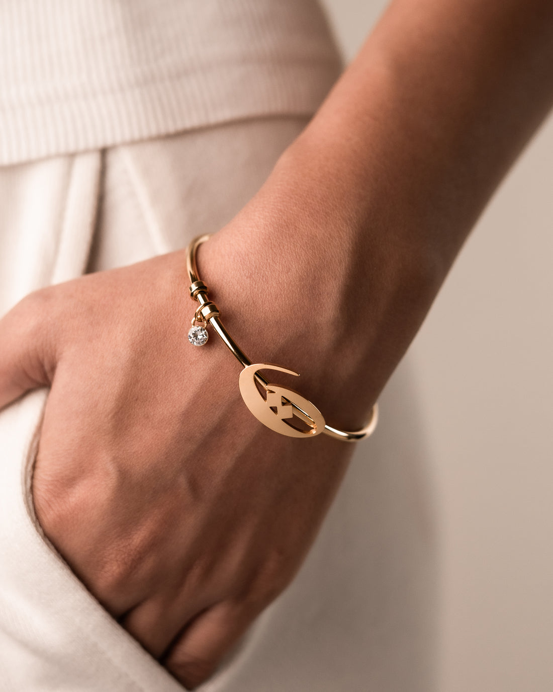 Calligraphed Initial Bracelet ت
