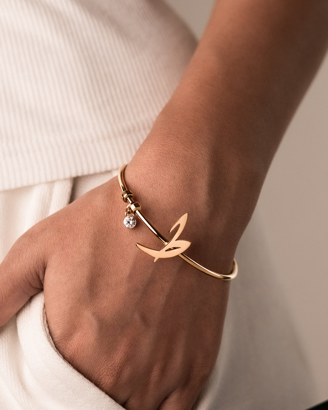 Calligraphed Initial Bracelet ط