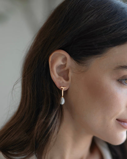 Calligraphed Letter Earrings آ