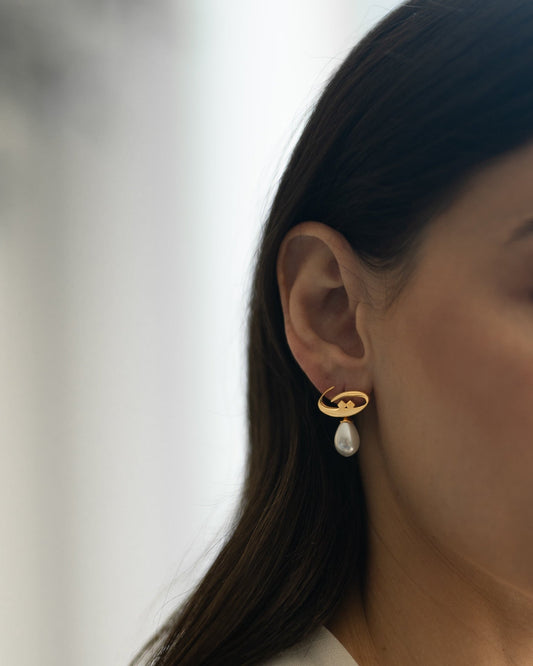 Calligraphed Letter Earrings ت